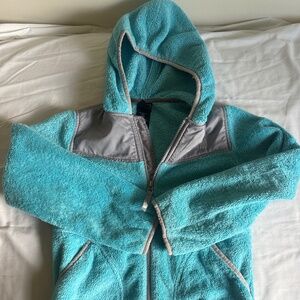 North Face hooded blue fleece size small
